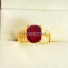 Ruby Oval Cut With 925 Sterling Silver Gold Plated Ring For Men's #B529 JL375684144424