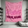 Custom Name Pink Panther Wall Tapestry Aesthetic Wall Hanging Printed Fabric Blanket Decorative Tapestries for Bedroom Living Room Home Decor