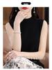 Cross-Border Sleeveless Half-High Collar Women's Slim Knit Camisole - Summer Style Pullover