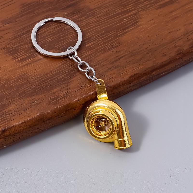 Rotating Turbocharger Blower Keychain: Creative Metal Pendant Gift