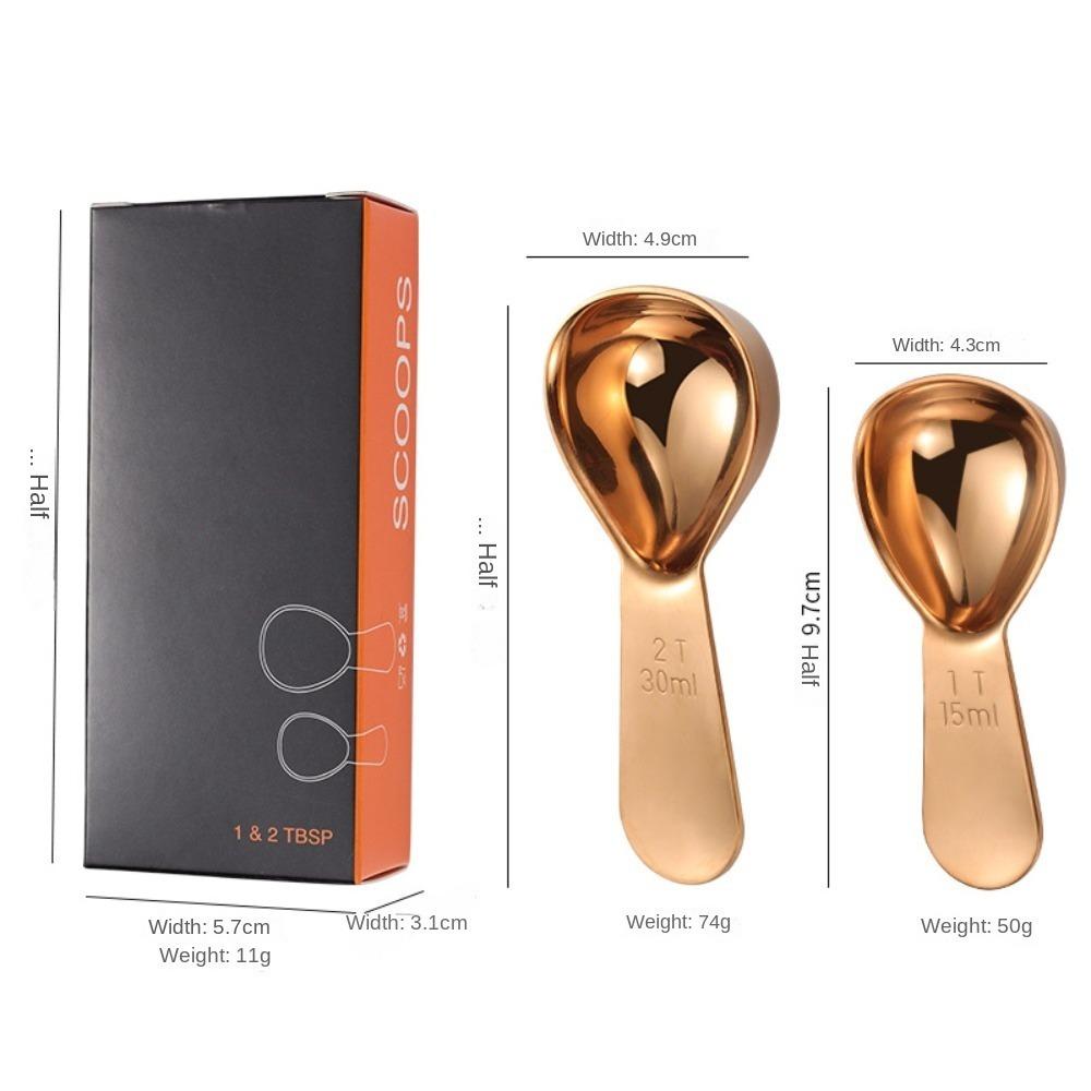 Set aus 2 Messlöffeln aus Edelstahl in Roségold 15 ml/30 ml Messlöffel Zuhause