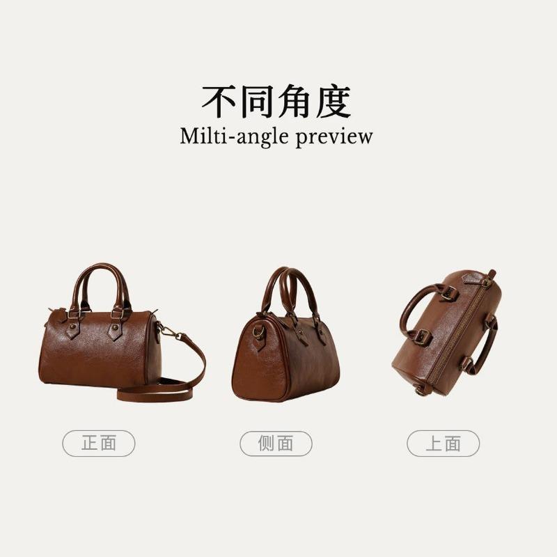 Fashionable and Versatile Single-shoulder Women's Bag Boston Genuine Leather Crossbody Bag Casual Cowhide Handbag