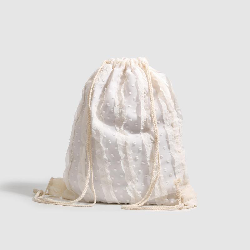 A Casual and Niche Hand-held Backpack with Drawstring Pockets