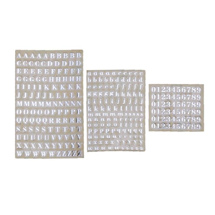 

3Pieces/set Gold Silver 3mm Alphabet Number Stickers Mini Glitter Letter Sticker серебряный