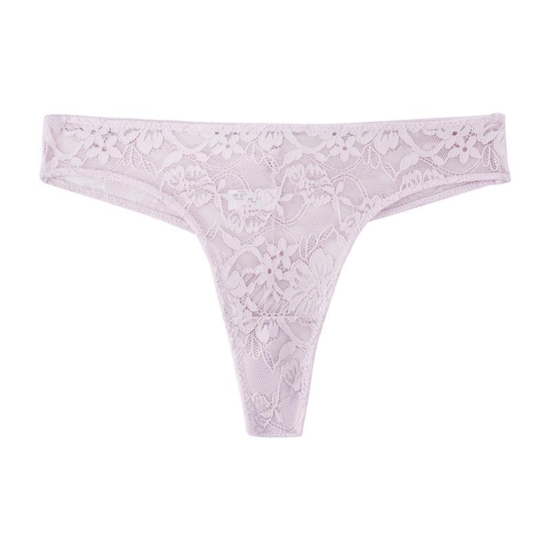 Plus Size Seamless Lace Thong: Comfortable, High Elasticity, Mid-High Waist, All-Cotton