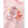 2025 New Summer Clothing for Girls, Cartoon Deer Pink Short-Sleeved T-Shirt, Baby Pure Cotton Half-Sleeved Bottoming Shirt 8