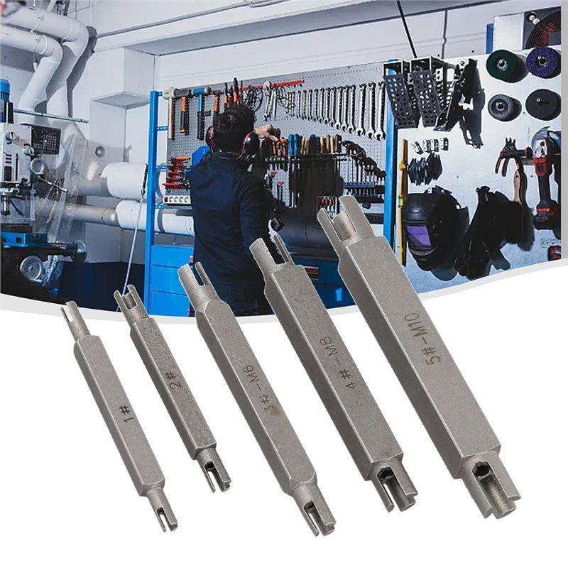ABBP-5PCS Broken Head Taps Set Hex Extractor -M10 Screw Tap Extractor Set Double Head Screw Tap Alloy Steel Broken Hand Tools