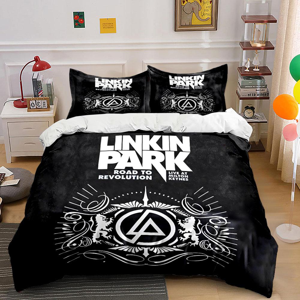 Linkin Park Road Revolution Set Biancheria da Letto Set Copripiumino Copripiumino Federe  (1 * Copripiumino 2 * Federe, senza piumino)
