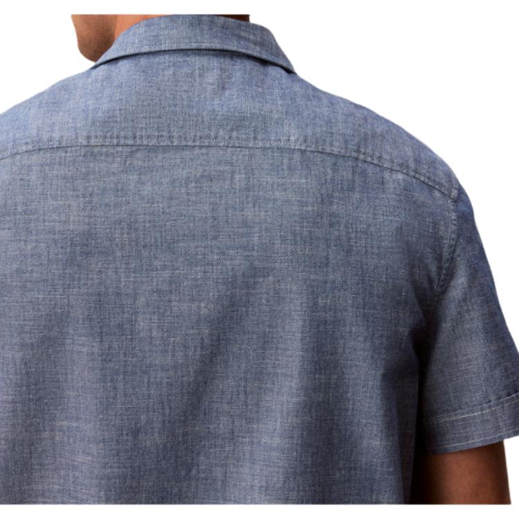 Calvin Klein Button Solid Color Chest Pocket Short Sleeve Shirt Men Shirts 4RG114G-C32