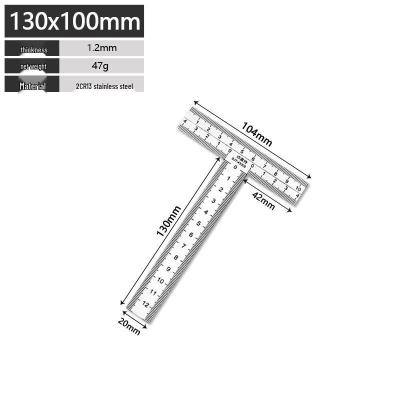 Rongyu 130*100mm Stainless Steel Adjustable T-Square