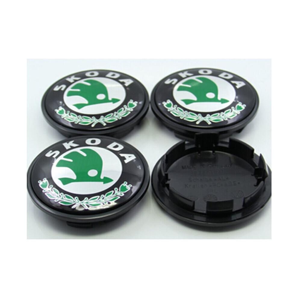 4x Tampas Centrais Originais Novas SKODA Cubos de Roda Para Citigo Fabia Felicia Octavia Yeti 56MM