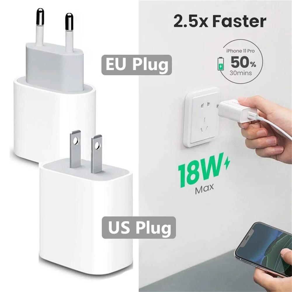 20W PD Charger Fast Charging Type C Phone Charger Adapter For iPhone 15 14 13 Pro Max Mini X XS EU/US Plug Quick Charge Charger