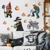 Durable PVC Wall Murals Halloween Sticker, Pumpkin Witch Skeleton Printed, Self-adhesive Waterproof Autumn Harvest Stickers Decals, for Farm