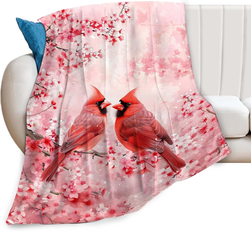 Horse Blanket Cute Horses Flowers Decor Throw Blanket Gifts for Animal Lover Warm Soft Plush Lightweight Fleece Flannel Blanket