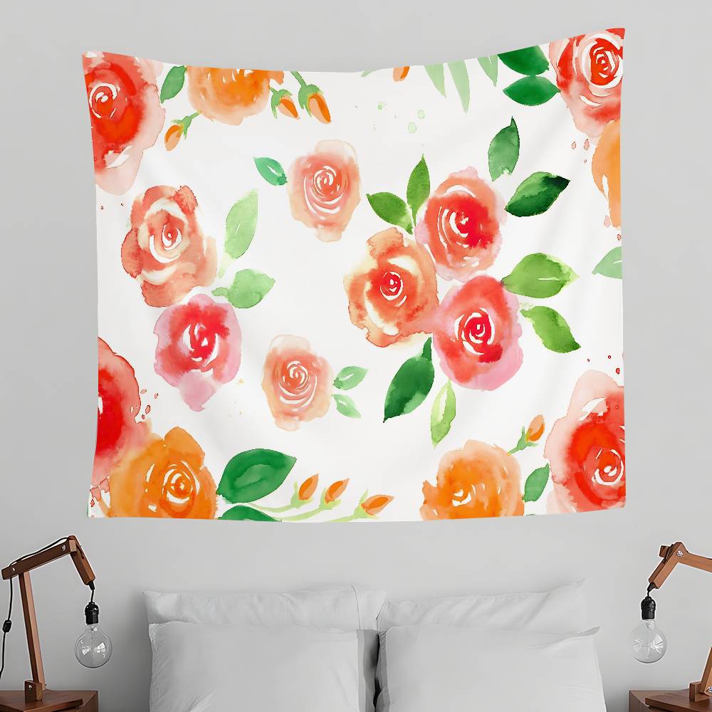 Rose Daisy Tapestry Wall Hanging Tapestry Art Deco Blanket Curtain Hanging At Home Bedroom Living Room Decor