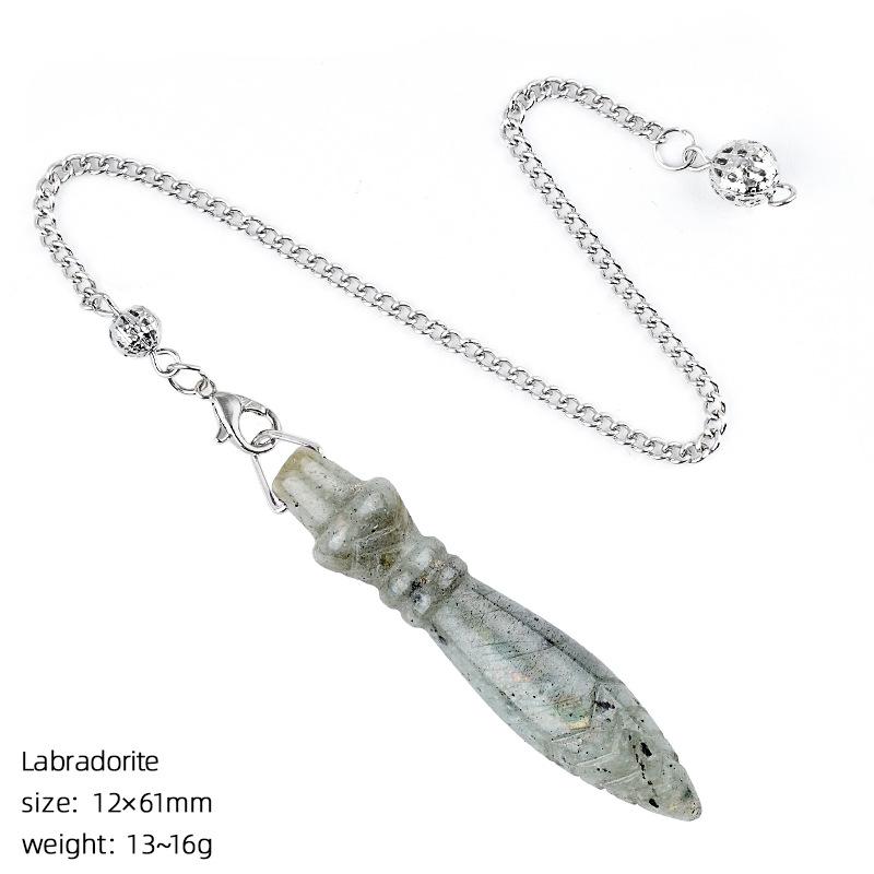 Cross-Border Natural Crystal Egyptian Scepter Pendulum Pendant Vintage Wand Yoga Meditation Adjustable Frequency Thoth Quartz
