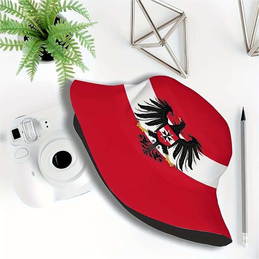 1 Pieza de Sombrero de Cubo con el Diseño de la Bandera Austríaca, Ideal Para Todas las Edades y Géneros, Hecho de Materiales de Alta Calidad