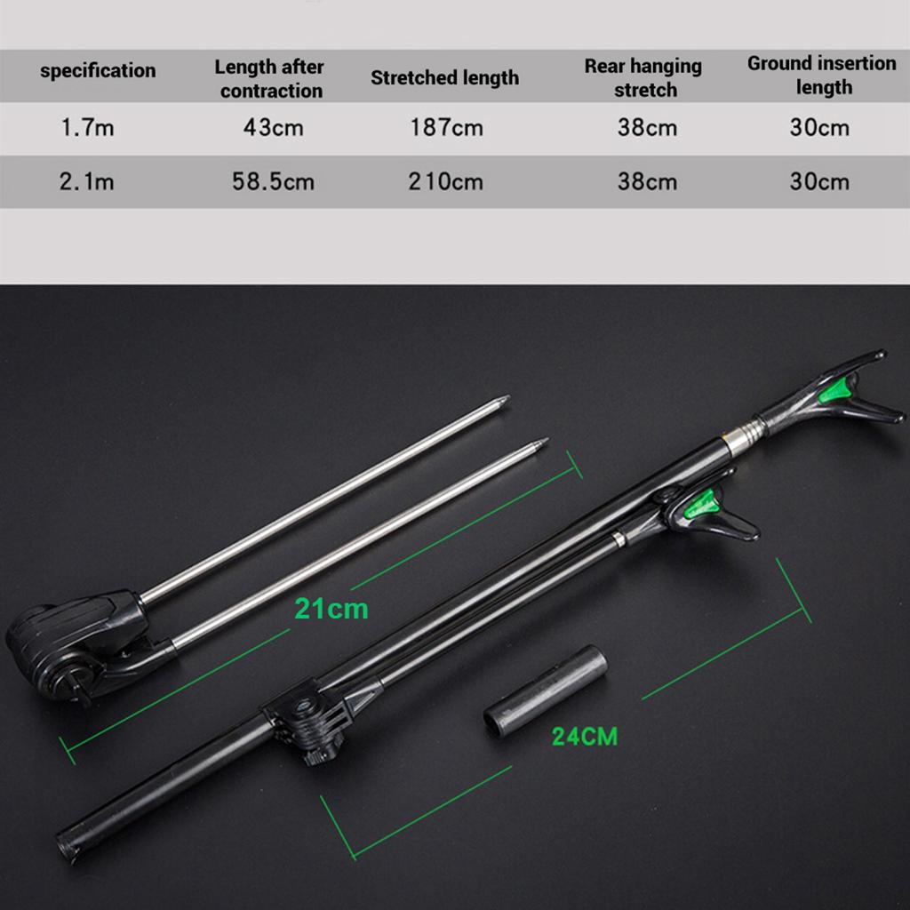 Adjustable Fishing Rod Bracket Support Holder Rack Pole Stand Holder with Anti Slip Ground Insert