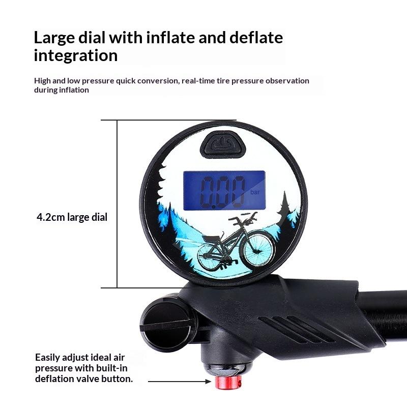 OFFBONDAGE Portable High-pressure 300psi Bike Air Pump with Gauge for Fork & Rear Suspension Shock Absorber MTB Bicycle Pump