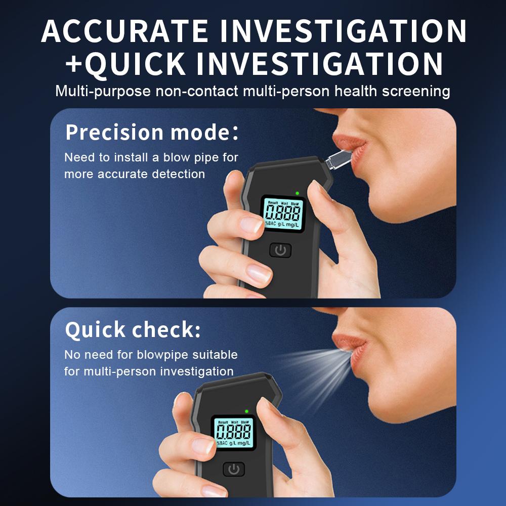 Portable Breath Alcohol Tester LCD Display Alcohol Breathalyzer Drunk Driving Tester Police Alcohol Checker Blowing Detection
