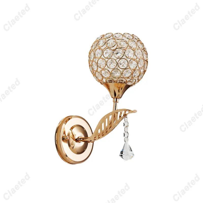 Europe Style Crystal Wall Lamp Decorative E27 Socket Wall Mount Lamp for Bedside Porch Hallway Wall Decoration Bedroom Light