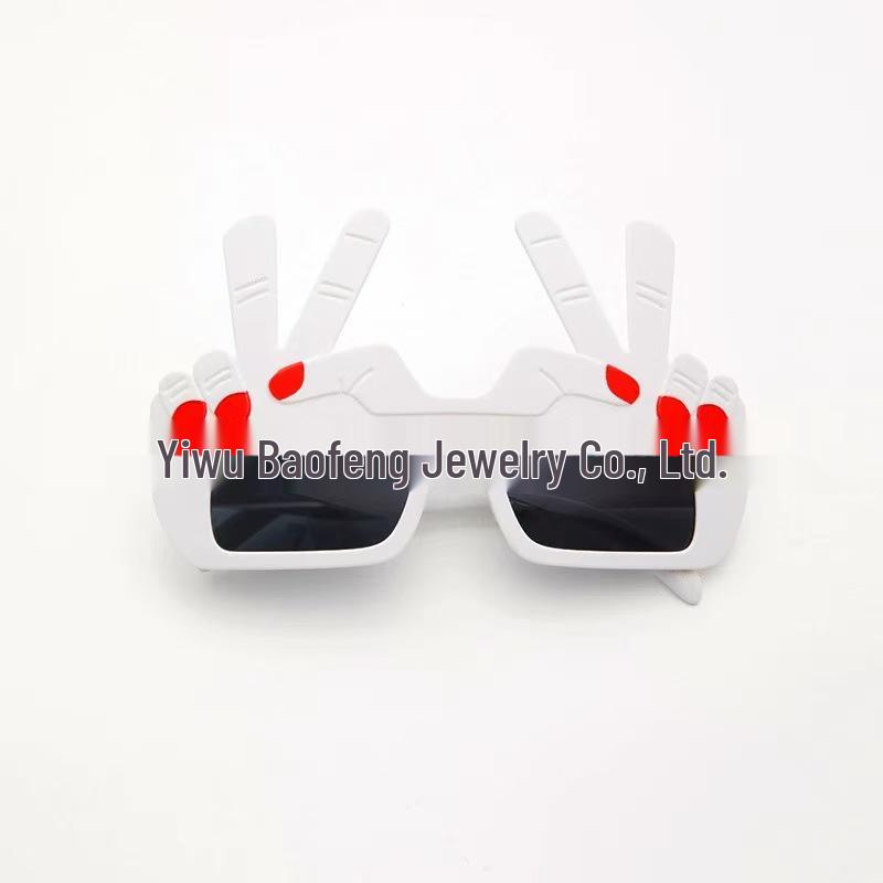 Peace Sign Rock Hand Gesture Funny Sunglasses for Festivals and Parties