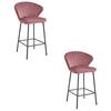 Gatta Stool - Dark Pink Velvet / Black Legs X 2