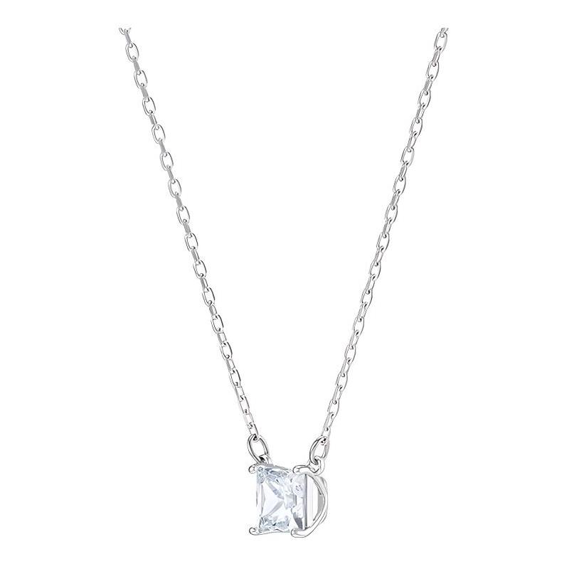 Swarovski Stilla Attract Square Diamond Rhodium Plated Necklace Women s Silver 5510696 серебряный