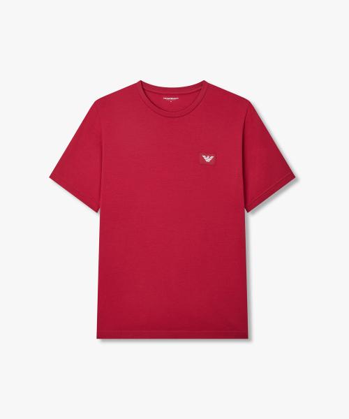 

[Emporio Armani Underwear] Men s Eagle Logo Patch Lounge T-shirt 0816134021 [Shipped from Korea] 100% Authentic Red - M