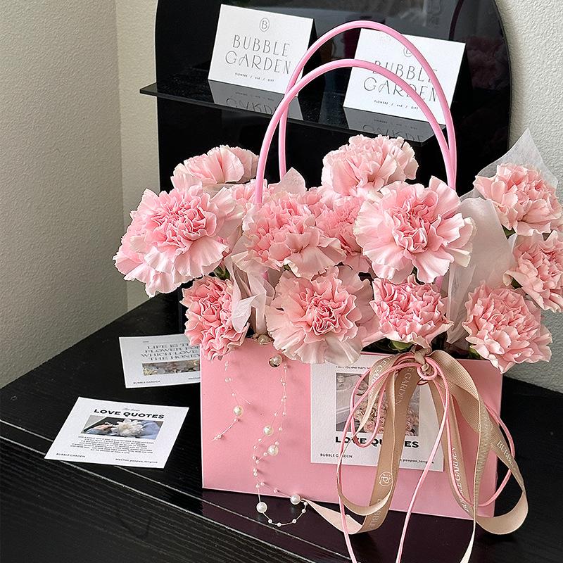 Macaron Flower Arrangement Tote - DIY Waterproof Paper Bag for Bouquets and Gift Packaging