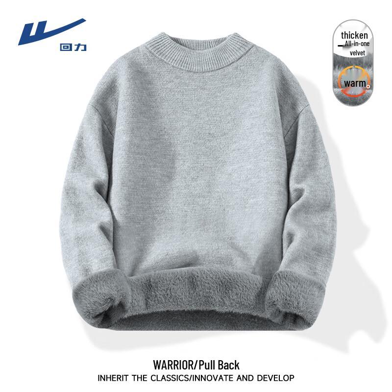 Мужской трикотажный свитер Warrior с полувысоким воротником и флисовой подкладкой 3XL