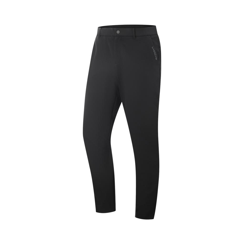 Li-Ning Comfortable Simple Versatile Solid Color Zipper Straight Leg Casual Pants Men Bottoms Black AYKV939-1