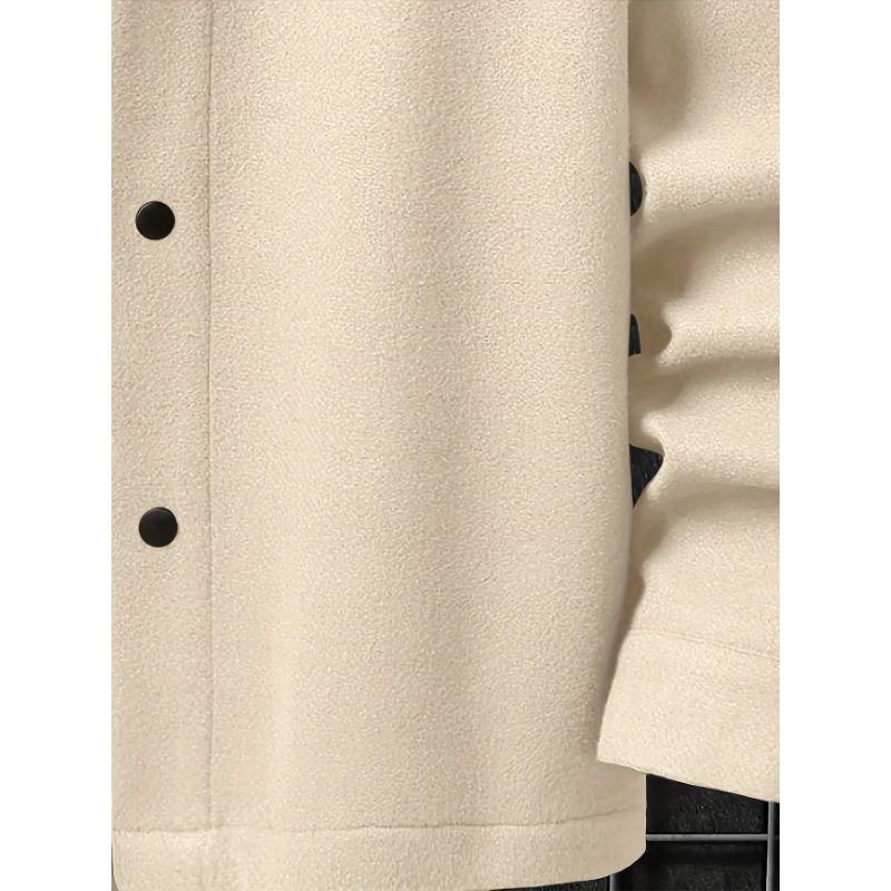 Giacca Sovra-camicia Uomo Grigia con Bottoni Giacca Casual Cappotto in Pile