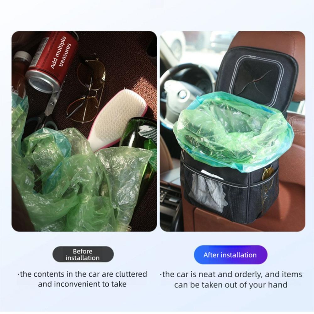Universal Portable Fold Waterproof Car Trash Can Multipurpose Trash Bin Car Storage Hanging Car Garbage Bag Vehicle Organizer