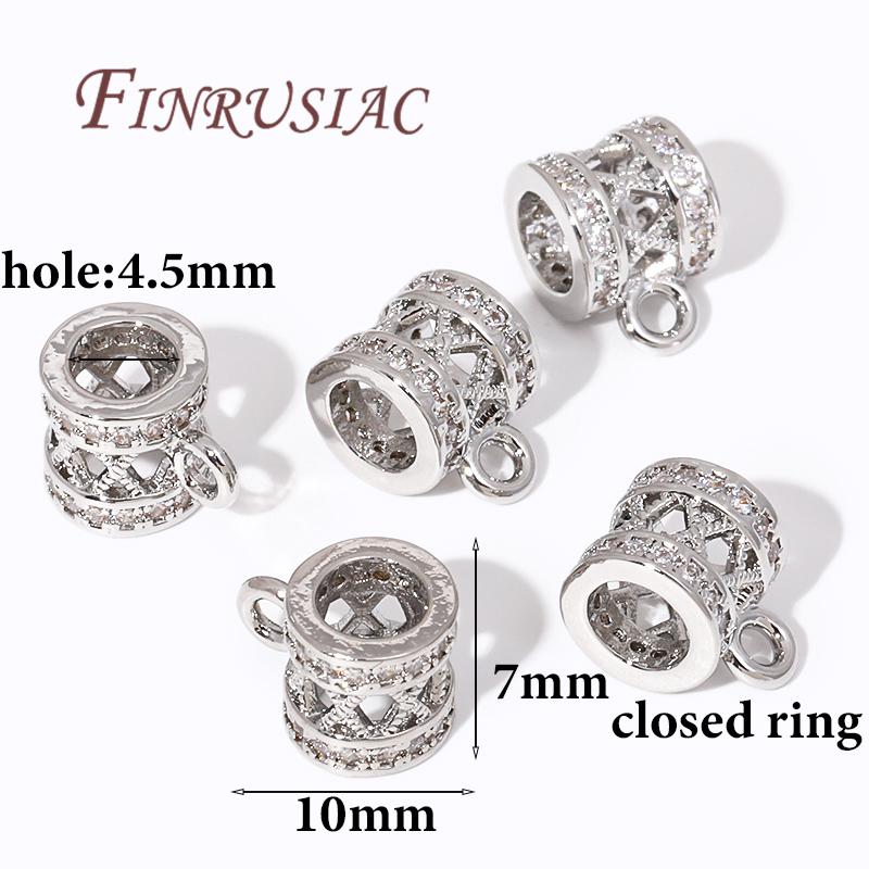 Bails For Pendant Accessories 18K Gold Plated Brass with Zircon Pendant Bail Connector For DIY Jewelry Making Supplies Findings