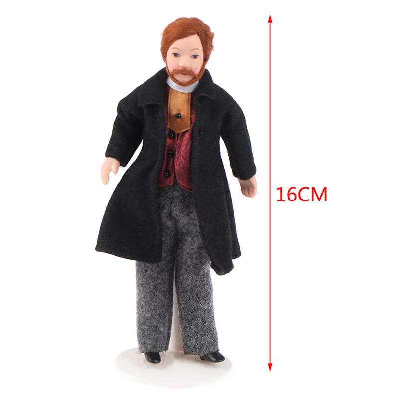 1/12 Dollhouse Miniature Porcelain Doll People Model Beautiful Youth Boy Girl Decoration Doll House Plaything For Kids