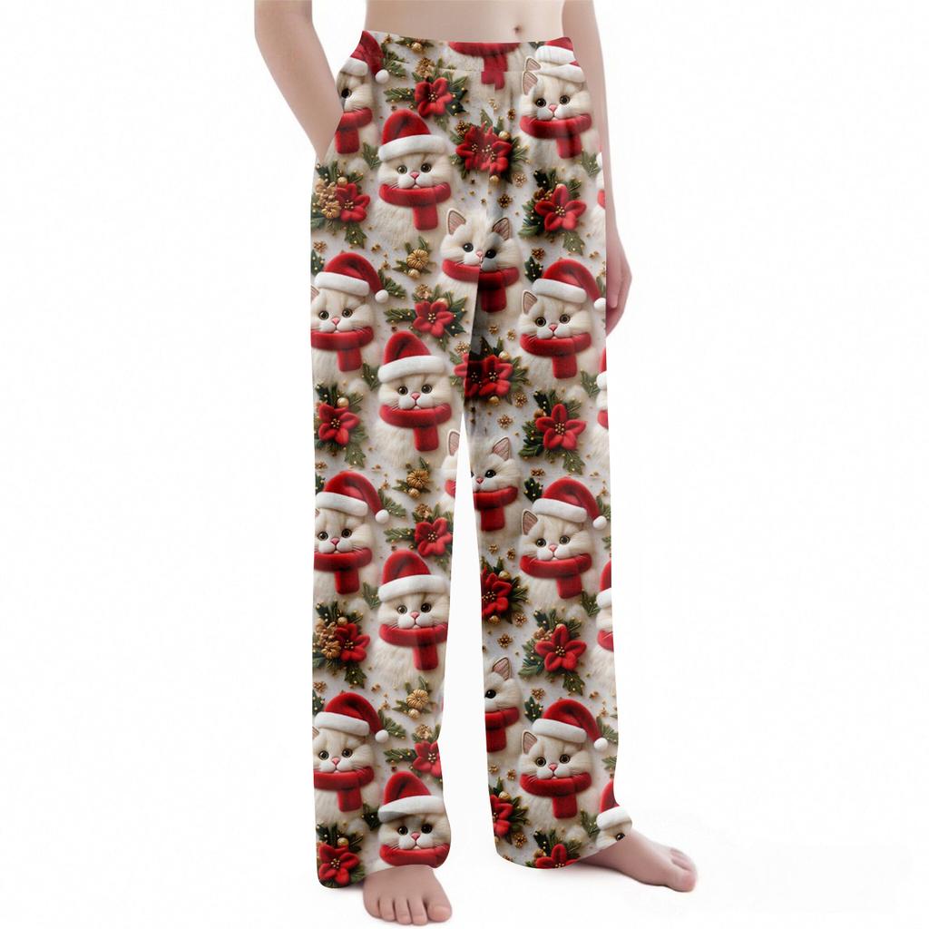 Kinderhose mit Weihnachtsmuster, Plüsch-Freizeithose