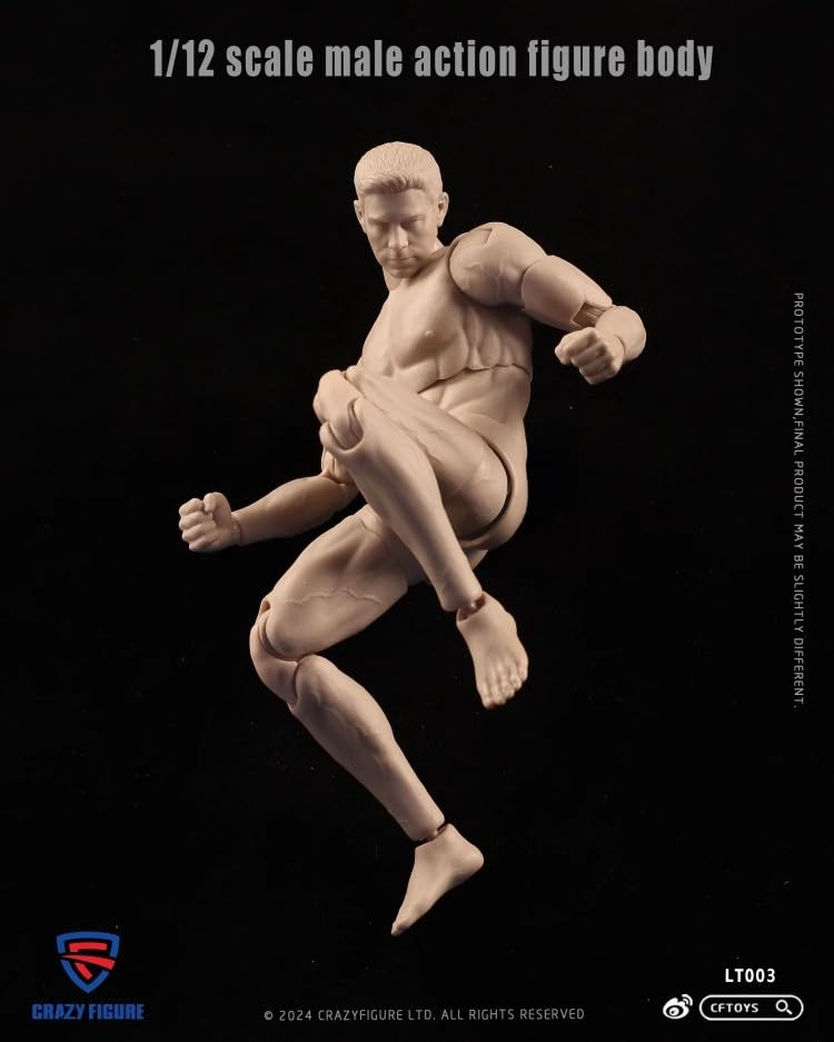 Scale Action Figure CRAZY FIGURE LT003 Male Movable Action Jointed Body and Head [TOYBARJAPAN] 1/12