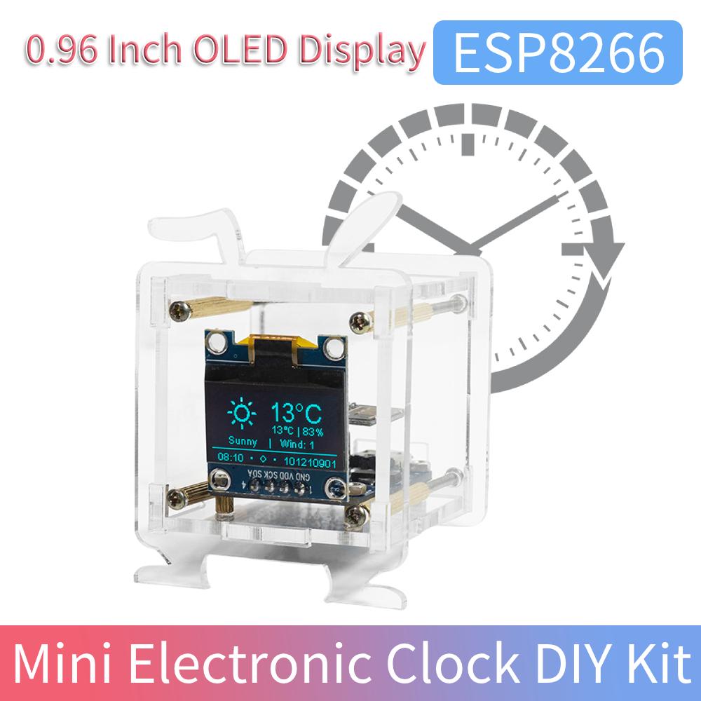 1/2 Peças Estação Meteorológica Multifuncional Suporte Rede Wifi 2.4G Mini Relógio de Previsão do Tempo Kit com Caixa DIY Soldagem