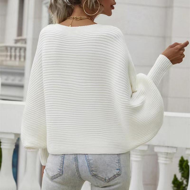 IHUASU Autumn and Winter Women's Knitted Cardigan Loose Solid Colour Jumper