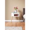 Wooden Leg Nightstand With Decorative Shelves - Atlantic Pine