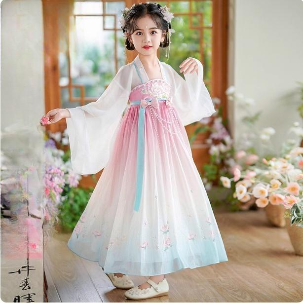 Chinese Hanfu Dress Children Clothing Fairy Cosplay Costumes Kids Clothes Party Dance Wear Stage Girl Dress Princess Vintage