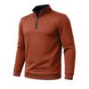 Autumn Winter Men's Solid Color Plaid Hoodie Fashion Stand Collar Half Zipper Casual Sweatshirts Men Loose Pullovers