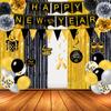 Happy New Year Party Supplies Holiday Arrangement Props New Year Party Tableware Paper Plate Tissue Tablecloth Decoration