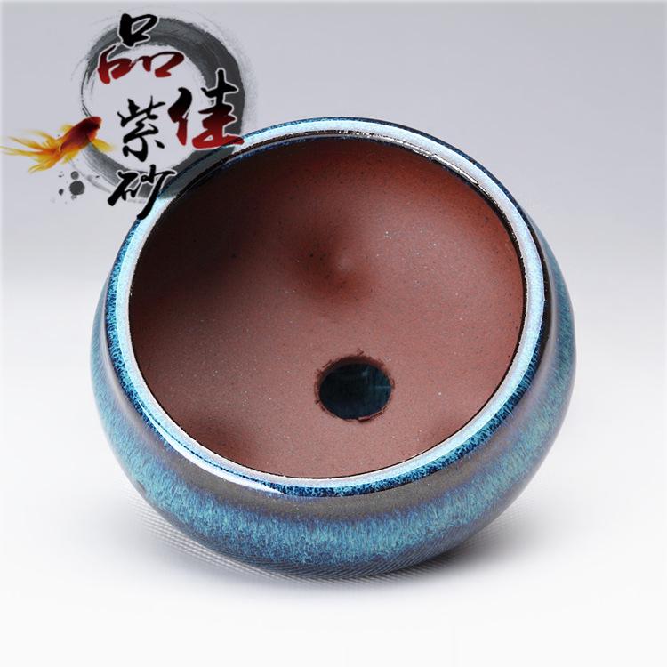 Yixing Zisha Miniature Bonsai Pot for Succulents - Breathable Coarse Clay Office & Balcony Decor