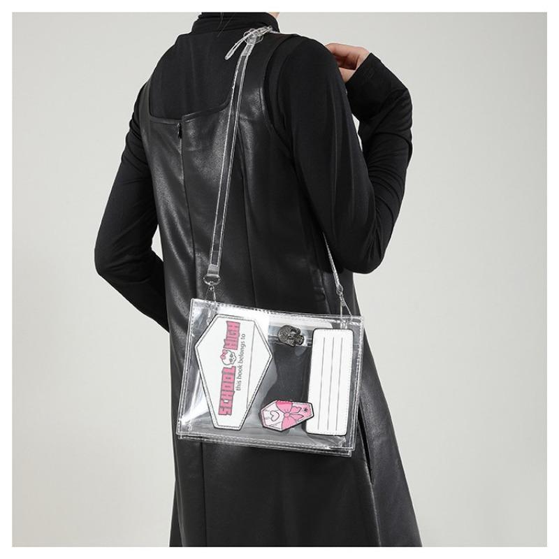 Die transparente Ein-Schulter-Tasche zur Schmerzlinderung ist eine einfache Aufbewahrungstasche und vielseitige Umhängetasche für Make-up.