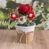 Knitting Crochet Rose Flowers Potted Plants, Mini Cute Home Desktop Decorations and Gifts for Friends, Classmates, Teacher - Christmas, Birthday Gift