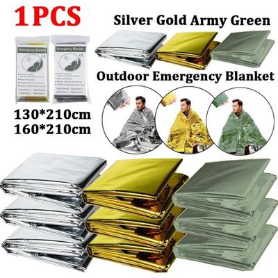 Waterproof Emergency Survival Blanket Gold-Sliver Outdoor Survival Rescue Curtain 130/160x210cm Portable Foil Thermal Blanket