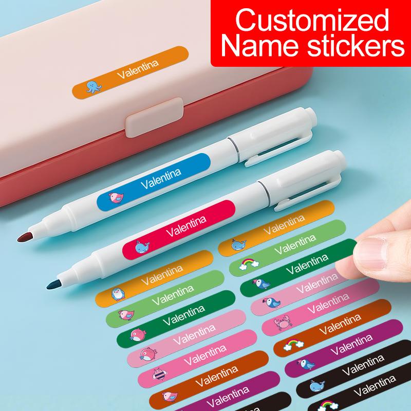 Custom Name Stickers For Water Bottles School Supplies - Personalized Durable Labels Waterproof Design Perfect For Kids