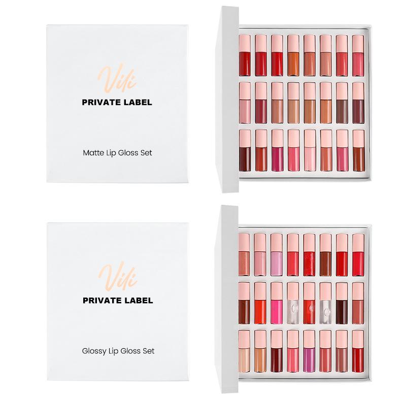 Mini Bottle Lip Gloss Set - Cross-Border Hot Seller (No Logo)